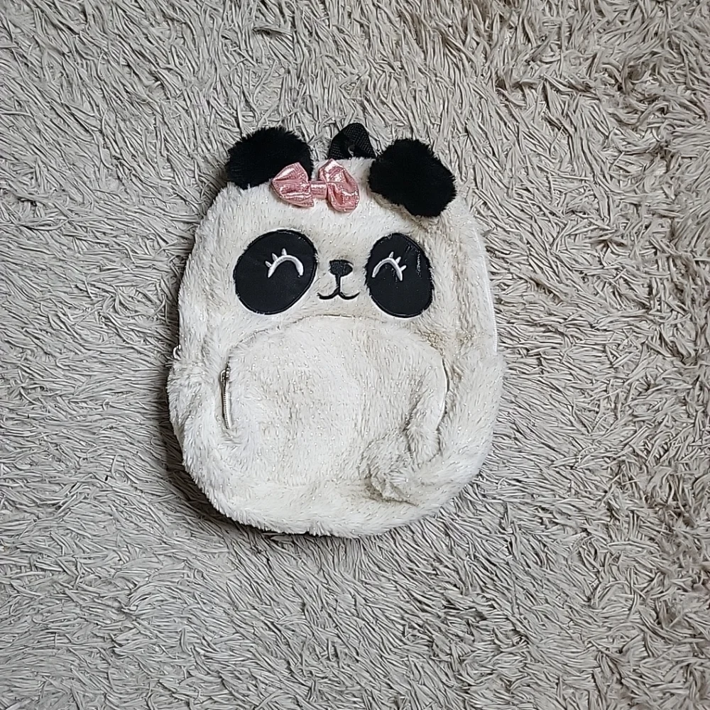 Panda Backpack Mini Panda Bear Kawaii Twee Cutie Cute Sparkly Black White Pink